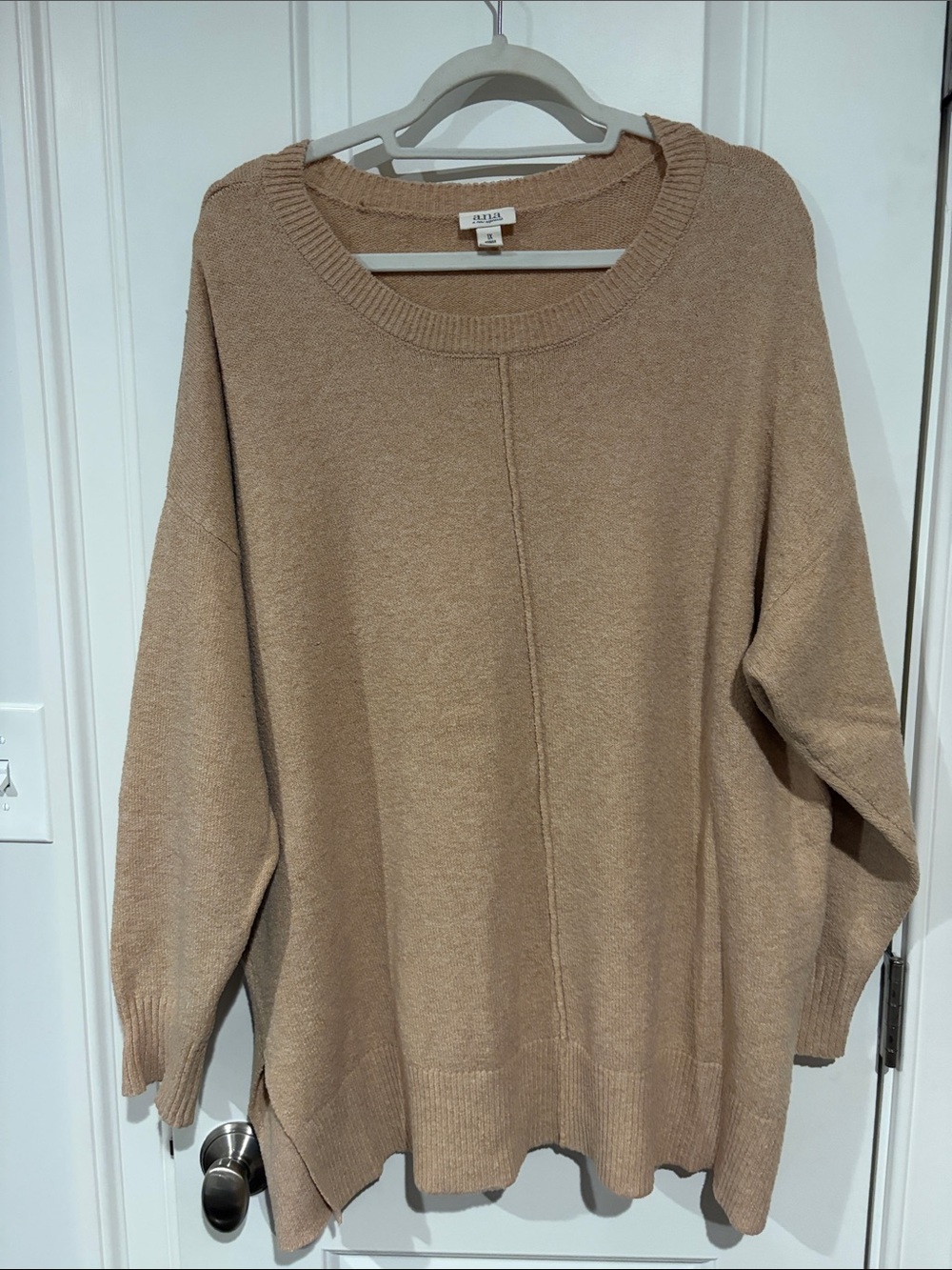 a.n.a Tan Scoop Neck Pullover Sweater